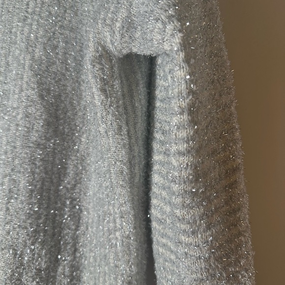 Ruby Rd. Metallic Gray V-Neck Sweater - Picture 3 of 4